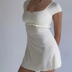 Frankies Bikinis x Sydney Sweeney - Rue Pointelle Dress Vanilla - Size S - NWT